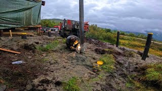 Drilling Foundations for a cabin in the mountains of Norway Part 22 [upl. by Lannie857]