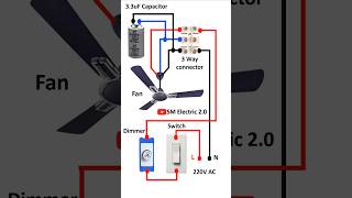 Ceiling Fan Connection diagram  Fan regulator connection  shorts short electronic ceilingfan [upl. by Zenitram365]