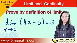 Example on epsilon delta definition on limit  find the limit by using definition [upl. by Melborn]