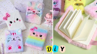 DIY Kawaii Cat Notebook at Home  How to make a Cute Rainbow Cat Notebook [upl. by Silvia484]