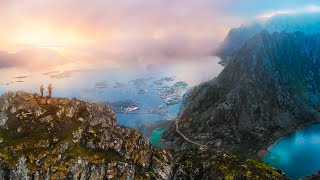 HIKING UP BEAUTIFUL FESTVÅGTIND MOUNTAIN IN LOFOTEN NORWAY [upl. by Milak]