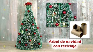 ÁRBOL NAVIDEÑO CON TUBOS DE CARTÓN RECICLADOS MANUALIDADES PARA NAVIDAD 2020 DECORACION NAVIDEÑA [upl. by Ima]