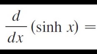 Hyperbolic Functions Definitions Derivatives and Integral [upl. by Wanyen]