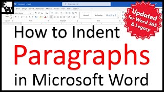 How to Indent Paragraphs in Microsoft Word UPDATED [upl. by Annette687]