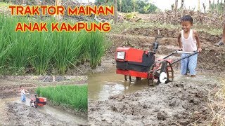 TRAKTOR SAWAH MAINAN BIKINAN SENDIRI TOY TRACTOR VILLAGE CHILDREN [upl. by Affrica]