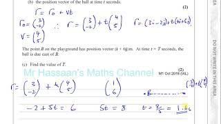 EDEXCEL M1 IAL OCT 2018 Q6 Vectors [upl. by Dachy]