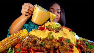 FLAMIN HOT DORITOS NACHOS WITH CHEESE MUKBANG  CHEESY MUKBANG ASMR  Mukbang Asmr [upl. by Nysilla]