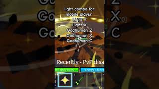 Light combo for mobile player ask more combos in the comment belowroblox shorts combo [upl. by Dareg]