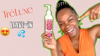 TreLuxe Untie the Knot Nourishing LeaveIn Conditioner on 4 Type Natural Hair  Review [upl. by Laynad]