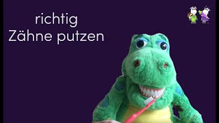 Zähne putzen mit Kroko  für Kinder erklärt [upl. by Skrap]