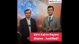 20 Fall In Paytm Shares  Justified  NDTV Profit [upl. by Llerrehc588]