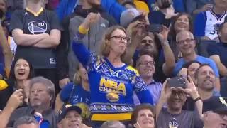 Warriors Fan Dancing  Dallas Mavericks  Golden State Warriors 1192016 [upl. by Atwekk377]