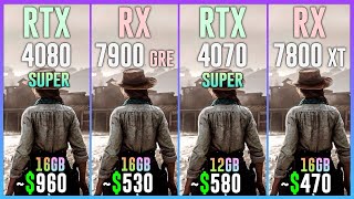 RTX 4080 SUPER vs RX 7900 GRE vs RTX 4070 SUPER vs RX 7800 XT  Tested in 25 Games [upl. by Cartie]