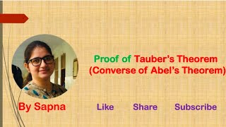 Taubers theorem  converse of Abels theorem   by Sapna billionaireicon3311 [upl. by Derraj]