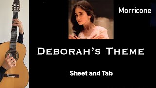 Deborah’ s theme E Morricone Guitar lesson sheet and Tab [upl. by Anij769]