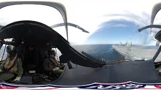 HMS Queen Elizabeths eye in the sky 360 Video in 4K  Westlant 19 [upl. by Eiliab934]