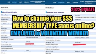 How to change membership type status ONLINE from EMPLOYED to VOLUNTARY MEMBER 2022 update [upl. by Yennaiv]