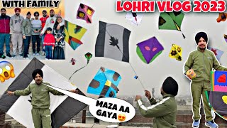 LOHRI VLOG 2023😱  AMRITSAR Di Lohri😍  Full Enjoy With Family❤️  Flying Big Kites Pakistani🔥 [upl. by Ojyllek]