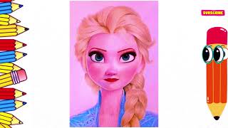 Easy Steps to Draw Elsa from Disneys Frozen  Color Cadoo Together [upl. by Ungley]