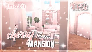 Roblox Bloxburg  Cherry Blossom Mansion  Interior House Build [upl. by Rama149]