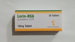 Lorin NSA 10 mg Tablets price  Loratadine 10 mg  Anti Allergy Tablets [upl. by Joni]