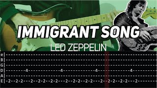 Led Zeppelin  Immigrant Song Guitar lesson with TAB [upl. by Aloivaf65]