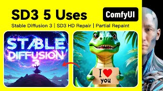ComfyUI Stable Diffusion 3｜SD3 HD Repair｜Partial Repaint Workshop Download and install Tutorial [upl. by Ornstead]