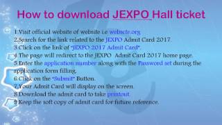 How to download JEXPO Admit Card [upl. by Walter779]