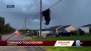 Tornado damages Janesville Wisconsin emergency response underway [upl. by Sine]