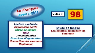 Les emplois du présent de lindicatif leçon 81 Étude de langue [upl. by Mllly]