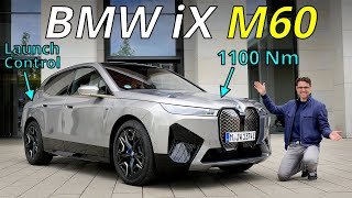 BMW iX M60 driving REVIEW  vibrating launch control in front of Tesla Giga 😂 🏁 [upl. by Anayrb845]