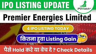 Premier Energies IPO Listing Gain I Premier Energies IPO Subscription Details premierenergiesipo [upl. by Jedediah]