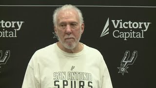 Coach Popovich talks about expectations of the team at Spurs Media Day [upl. by Enelia510]