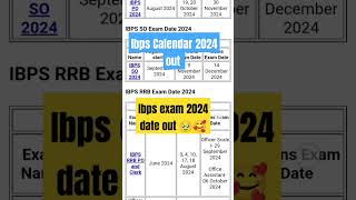 IBPS CALENDAR 2024 OUT  IBPS EXAM DATE OUT  😱ibps ibpspo ibpsexams ibps2024 bankexam sbi [upl. by Hiamerej]