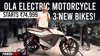 Ola Roadster electric motorcycle range starts at ₹75000  PowerDrift QuickEase [upl. by Aiepoissac764]