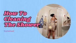 4k Transparent Cleaning The Shower 💖 try on haul 2024 trending cleaning howto transparent [upl. by Adrien782]