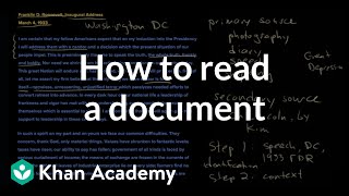 How to read a document  The historians toolkit  US History  Khan Academy [upl. by Okia]