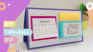 DIY PAPER CALENDAR CALENDARIO DE ESCRITORIO 2021🗓 Hecho a mano🙌🏼✨ [upl. by Kerby552]