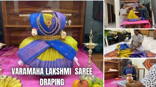 Varamahalakshmi Festival Decoration vlog  Varamahalakshmi Saree Draping  festival vlog [upl. by Ellenaj]