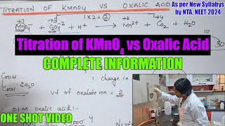 Titration of KMnO4 vs Oxalic Acid⚗️🧪 Chemistry PracticalsNew SyllabusNTANEET 2024 Komali Mam❤️ [upl. by Ydne41]