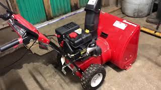 How to start a MTD yard machine snow thrower [upl. by Arukas671]