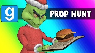 Gmod Prop Hunt Funny Moments  Hamburgers Vs The Santa Claus Garrys Mod [upl. by Ahsietal]