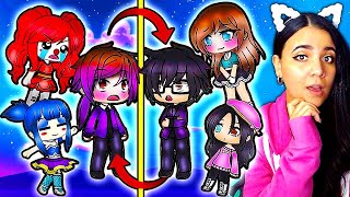 Afton Family Meets Williams Family 💜🖤 Gacha Life Mini Movie Reaction [upl. by Ahsienar]