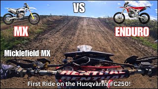 Enduro vs MX  My First Ride on the Husqvarna FC250 [upl. by Lladnor]