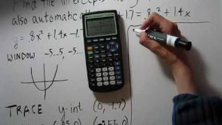 Finding Intercepts on a Calculator TI83 [upl. by Ynahpit]