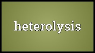 Heterolysis Meaning [upl. by Costanza]