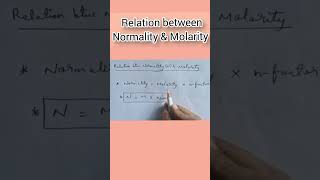 Relation between Normality amp Molarity science chemistry boards shorts shortvideo [upl. by Huskey739]