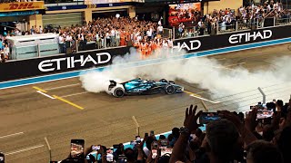 Donuts Under the Lights Verstappen Leclerc Pérez and Vettel Celebrate at the Abu Dhabi Grand Prix [upl. by Ylloj]