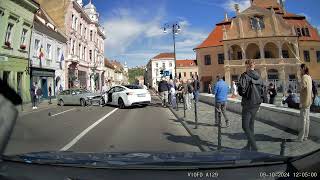 Dashcam Moments  Pedestrian Fall Causes Car Crash [upl. by Ainival734]