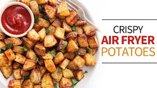 Air Fryer Potatoes  fast easy and crispy roasted potatoes [upl. by Shafer]